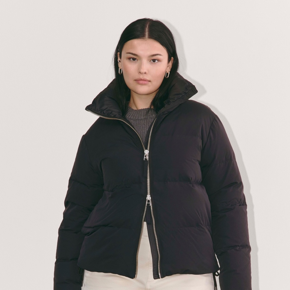 Everlane Women's Puffer Bomber Coat in Black, Size 2XS
